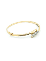Diamond Flower 14k Gold Bangle Fine Jewelry arcadeshops.com