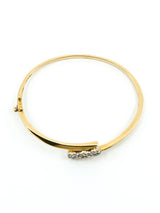 Diamond Flower 14k Gold Bangle Fine Jewelry arcadeshops.com