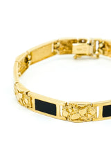 Onyx and Gold Nugget Link Bracelet Fine Jewelry arcadeshops.com