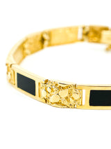 Onyx and Gold Nugget Link Bracelet Fine Jewelry arcadeshops.com