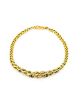 Sapphire and Diamond Studded 14k Rope Bracelet Fine Jewelry arcadeshops.com
