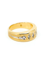 14K Diamond Studded Florentine Band Ring Fine Jewelry arcadeshops.com