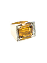 14K Citrine and Diamond Geometric Cocktail Ring Fine Jewelry arcadeshops.com