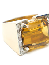 14K Citrine and Diamond Geometric Cocktail Ring Fine Jewelry arcadeshops.com