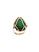 14K Large Teardrop Shaped Malachite Ring Fine Jewelry arcadeshops.com