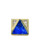 14K Gold Lapis and Diamond Geometric Ring Fine Jewelry arcadeshops.com