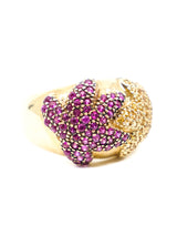 14K Starfish Motif Ruby and Citrine Dome Ring Fine Jewelry arcadeshops.com
