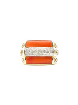 14K Coral and Diamond Geometric Ring Fine Jewelry arcadeshops.com
