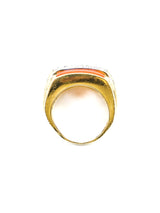 14K Coral and Diamond Geometric Ring Fine Jewelry arcadeshops.com