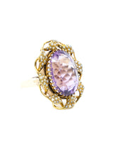 14K Vintage Amethyst and Pearl Accented Cocktail Ring Fine Jewelry arcadeshops.com