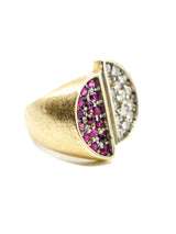 14K Ruby and Diamond Set Crescent Band Fine Jewelry arcadeshops.com