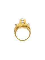 18K Mid Century Textured Diamond Set Ring Fine Jewelry arcadeshops.com