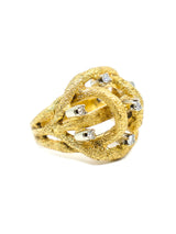 18K Mid Century Textured Diamond Set Ring Fine Jewelry arcadeshops.com