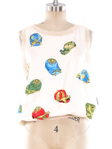 Hermes Printed Silk Co-ord Blouse Top arcadeshops.com