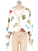 Hermes Printed Silk Co-ord Blouse Top arcadeshops.com