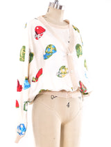 Hermes Printed Silk Co-ord Blouse Top arcadeshops.com