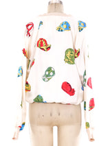 Hermes Printed Silk Co-ord Blouse Top arcadeshops.com