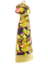 Quilted Abstract Print Maxi Dress Dress arcadeshops.com