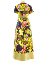 Quilted Abstract Print Maxi Dress Dress arcadeshops.com