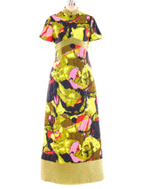 Quilted Abstract Print Maxi Dress Dress arcadeshops.com