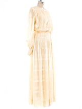 Pleated Silk Maxi Dress Dress arcadeshops.com