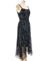 Pauline Trigere Glitter Embellished Chiffon Dress Dress arcadeshops.com