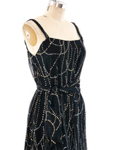 Pauline Trigere Glitter Embellished Chiffon Dress Dress arcadeshops.com