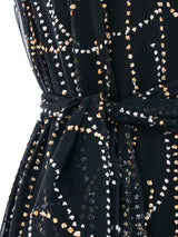 Pauline Trigere Glitter Embellished Chiffon Dress Dress arcadeshops.com
