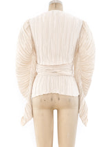 Ivory Plisse Pleated Wrap Top Top arcadeshops.com