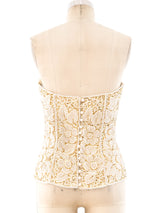 Ivory Pearl Beaded Bustier Top arcadeshops.com