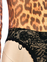 Guy Laroche Leopard Printed Mesh Bodysuit Suit arcadeshops.com