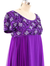 1960's Violet Chiffon Cocktail Dress Dress arcadeshops.com