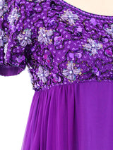 1960's Violet Chiffon Cocktail Dress Dress arcadeshops.com