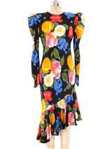 Judy Hornby Dark Floral Ruffle Dress Dress arcadeshops.com