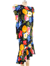 Judy Hornby Dark Floral Ruffle Dress Dress arcadeshops.com