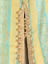 Turquoise and Gold Brocade Moroccan Caftan Dress arcadeshops.com