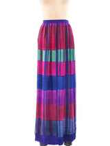 Pauline Trigere Plaid Printed Silk Ensemble Suit arcadeshops.com