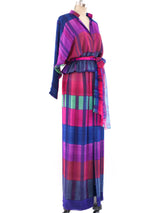 Pauline Trigere Plaid Printed Silk Ensemble Suit arcadeshops.com