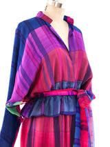 Pauline Trigere Plaid Printed Silk Ensemble Suit arcadeshops.com