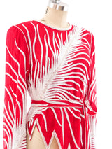 1980's Asymmetrical Beaded Chiffon Top Top arcadeshops.com