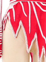 1980's Asymmetrical Beaded Chiffon Top Top arcadeshops.com