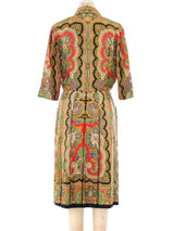 Paisley Scarf Printed Silk Dress Dress arcadeshops.com