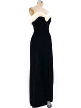Fur Trimmed Velvet Gown Dress arcadeshops.com