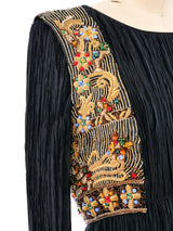 Mary McFadden Embellished Plisse Dress Dress arcadeshops.com
