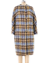 1960's Plaid Mohair Coat Outerwear arcadeshops.com
