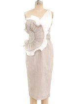 Sculptural Pleated Floral Dress Dress arcadeshops.com