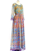 Sheer Floral Maxi Dress Dress arcadeshops.com