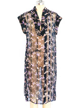 Sheer Floral Silk Chiffon Dress Dress arcadeshops.com