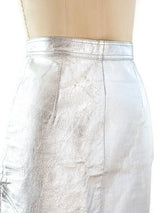 Silver Leather Skirt Bottom arcadeshops.com