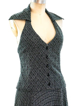 Silver Lurex Halter Ensemble Suit arcadeshops.com